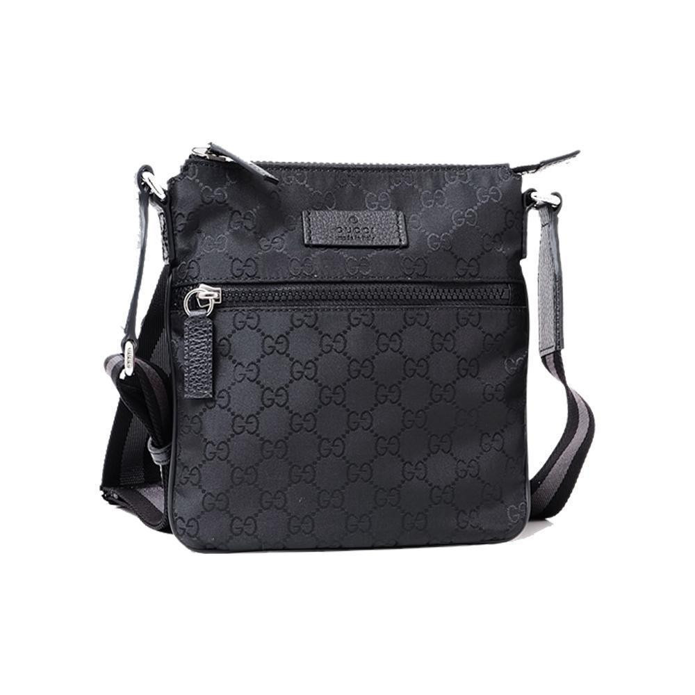 GUCCI Nylon GG Canvas Messenger Bag Black 449183