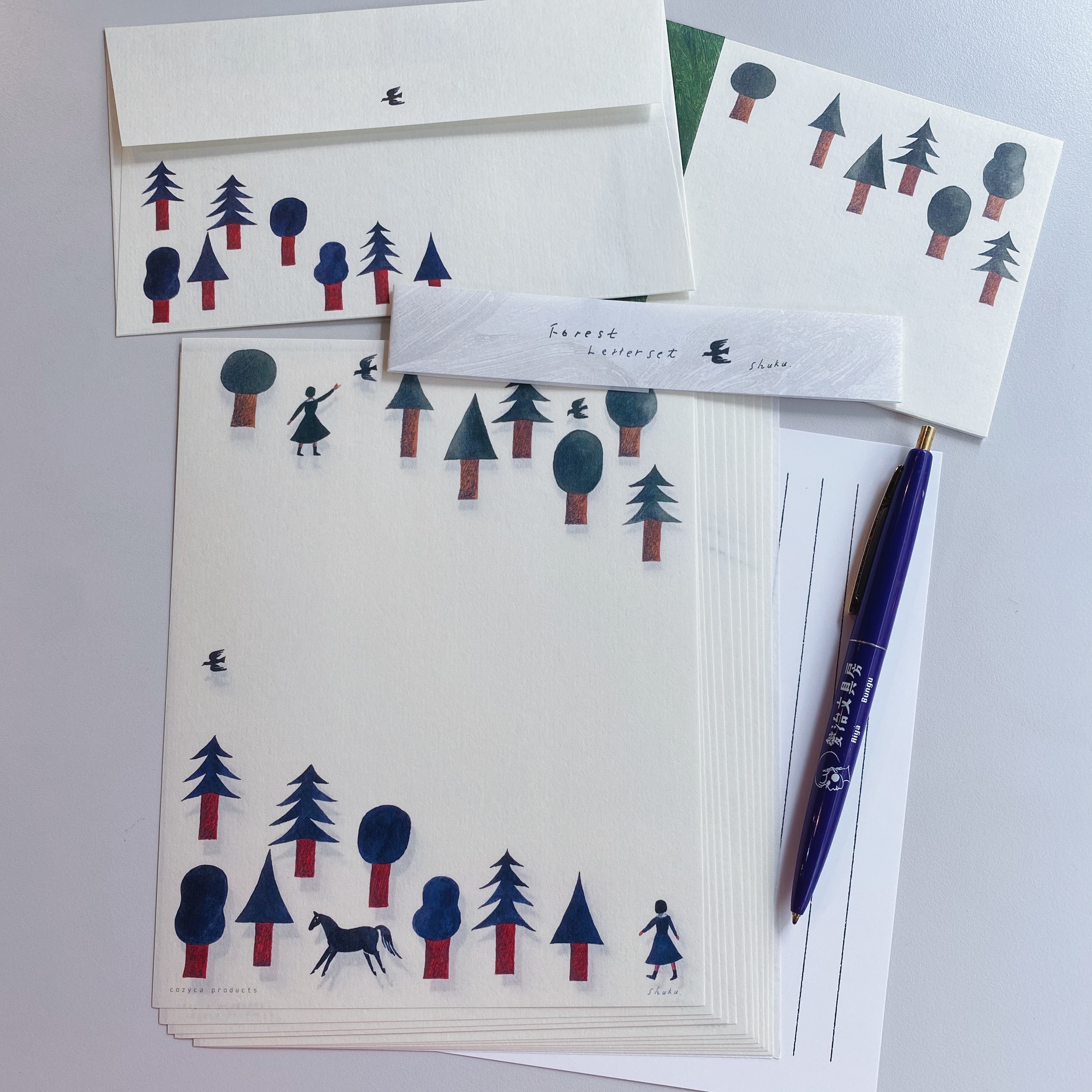 西淑:Forest森林 和紙信紙信封組 日本表現社