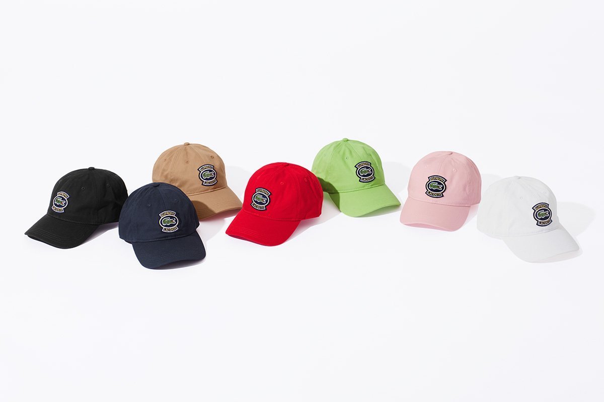 SUPREME LACOSTE TWILL 6-PANEL LOGO老帽粉色-SS18H3