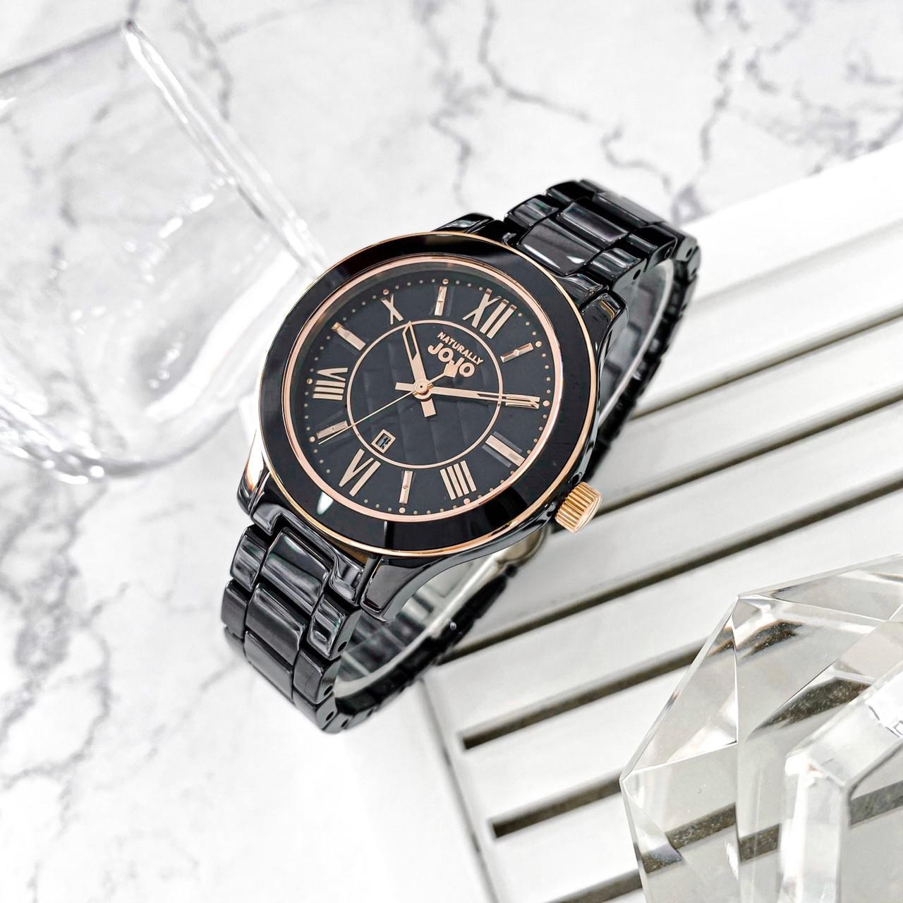 【NATURALLY JOJO】氣質時尚菱格紋陶瓷腕錶 JO96947-88R 36mm 現代鐘錶