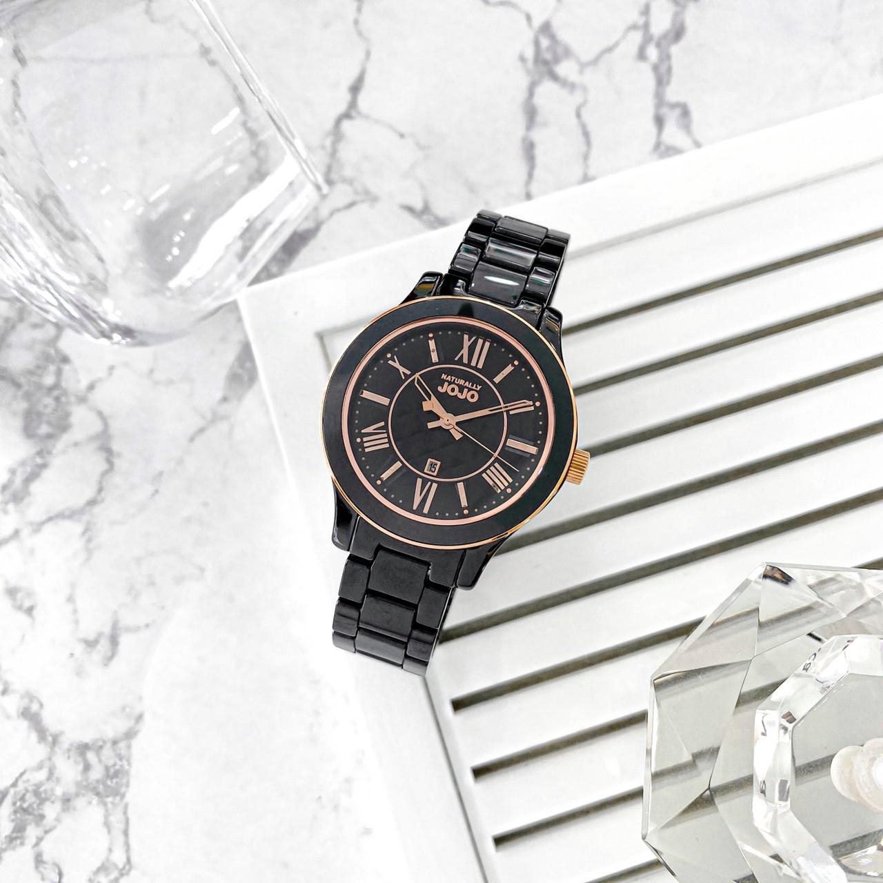 【NATURALLY JOJO】氣質時尚菱格紋陶瓷腕錶 JO96947-88R 36mm 現代鐘錶