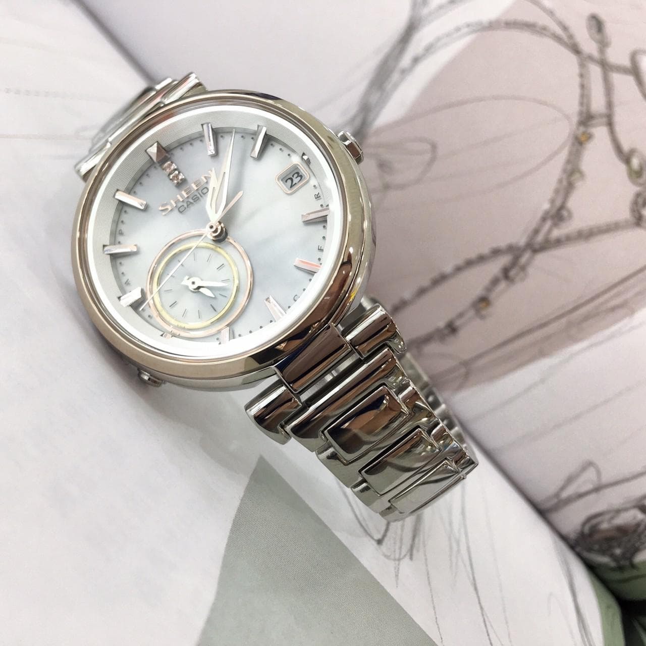 【CASIO 卡西歐】SHEEN 優雅都會藍芽錶 SHB-100SG-7A 35mm  現代鐘錶