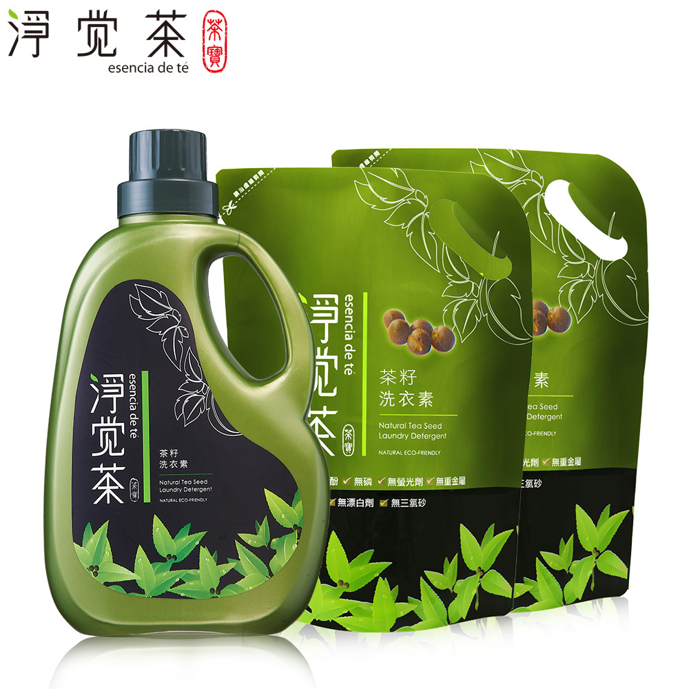單獨宅配─【茶寶 淨覺茶】天然茶籽洗衣素1+2入優惠組