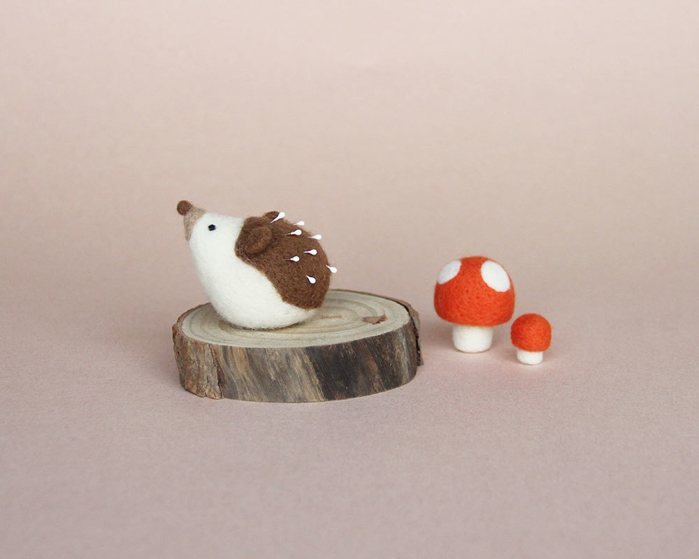 樂洋・好好玩羊毛氈材料包-刺蝟與香菇