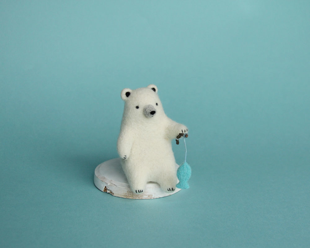 樂洋・好好玩羊毛氈材料包-釣魚白熊棉花糖