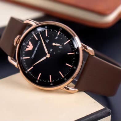 【EMPORIO ARMANI】Aviator 飛行者時尚單眼男錶 AR11336 黑色 / AR11337 咖啡色43mm 現代鐘錶