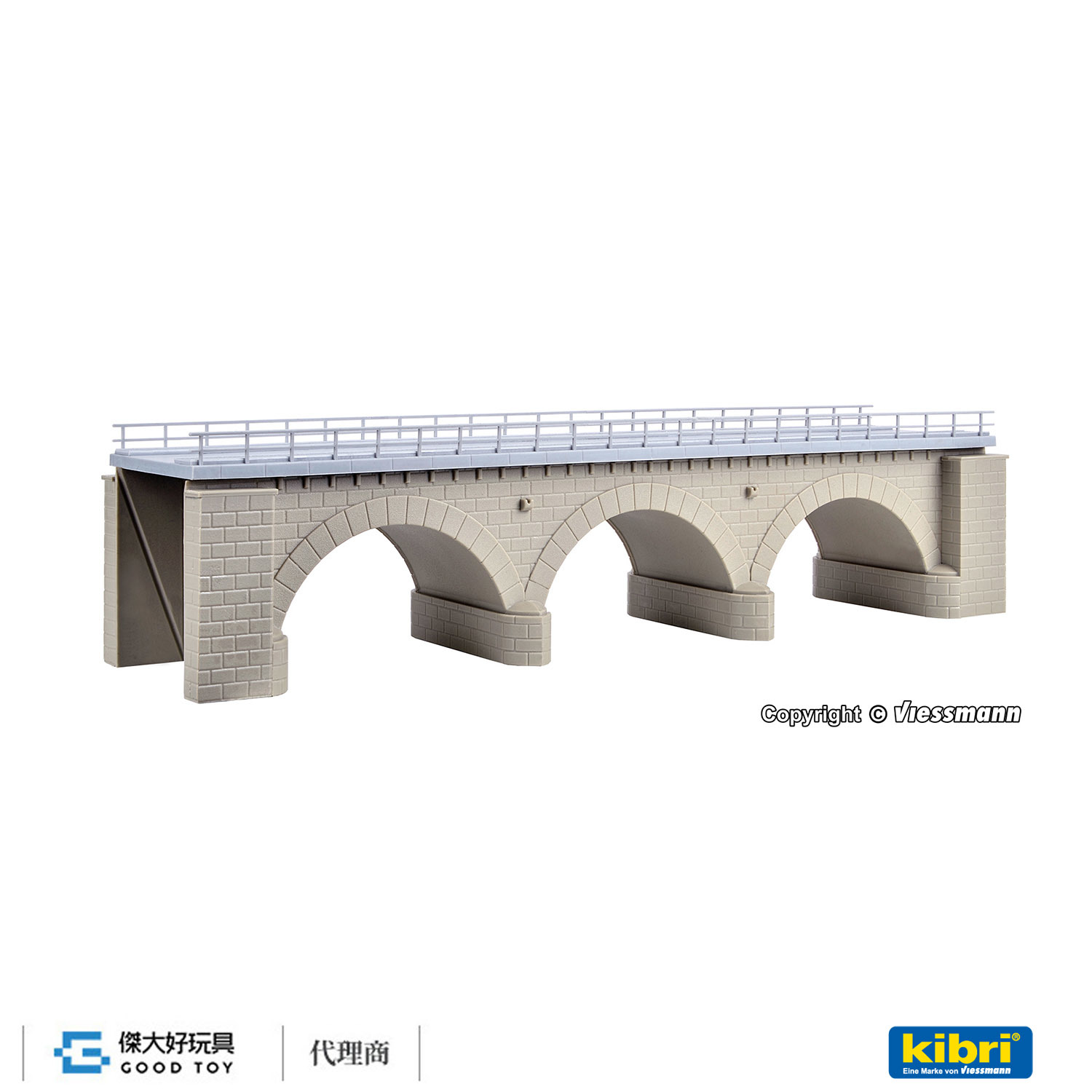Kibri 39721 (HO) 帶碎冰柱的石拱橋/直線單軌
