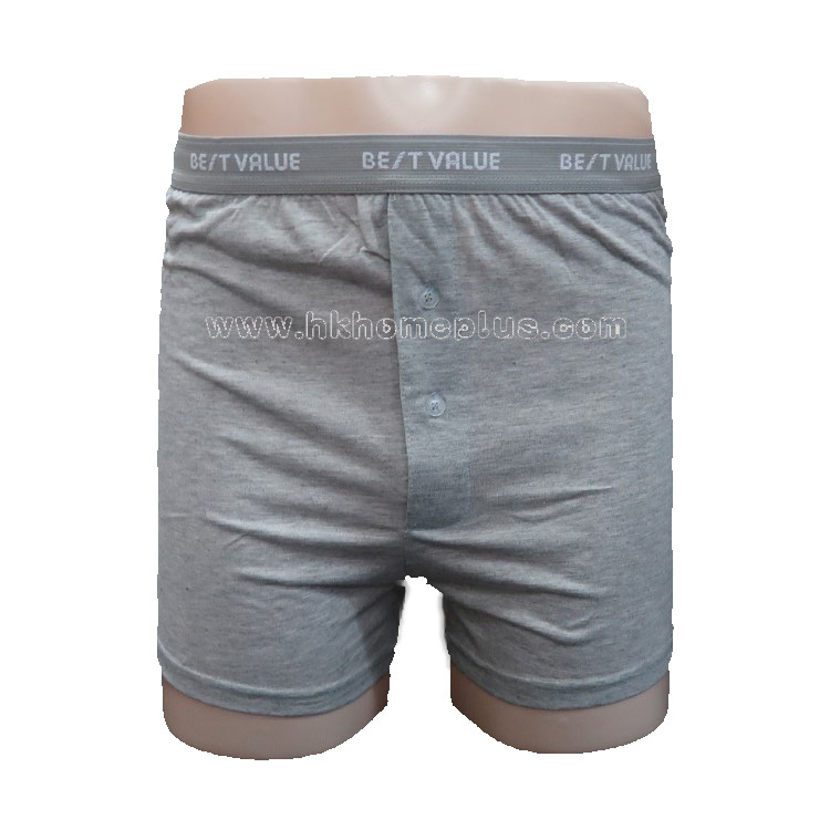 3條裝 天然派: 男裝素色扣鈕平腳褲 (M-XXL碼)