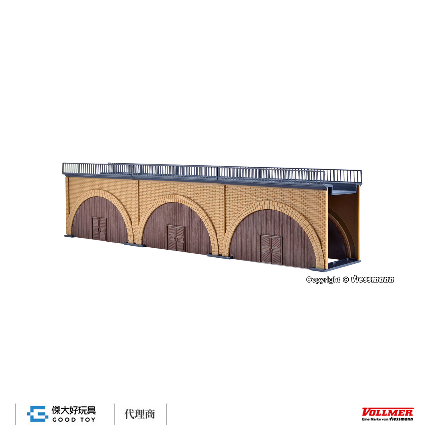 Vollmer 44500 HO Arcades with arc inset, 3 pieces