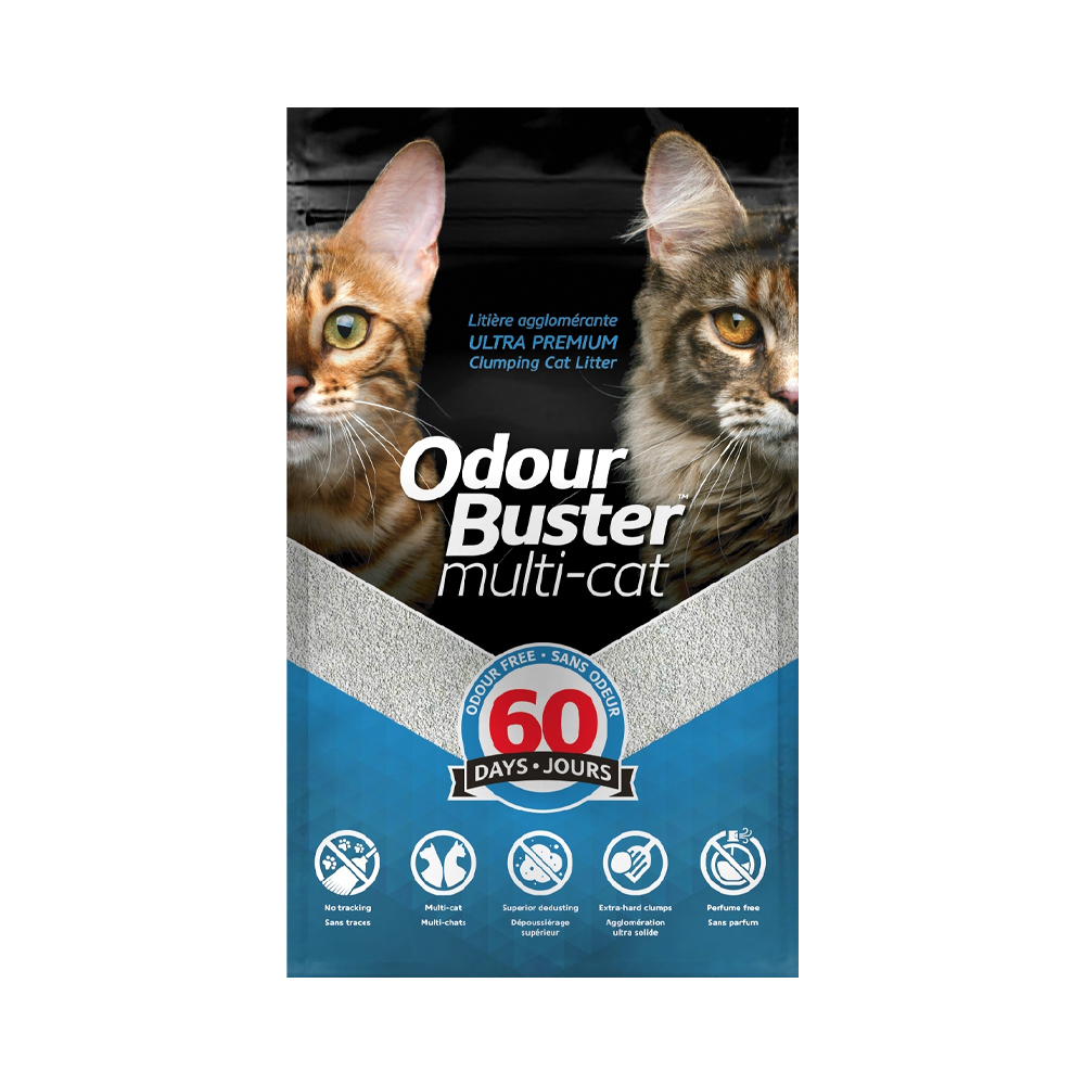 【單包免運】克臭靈®Multi-Cat 鎖臭60天全方位貓砂12kg (無香味,破碎狀)