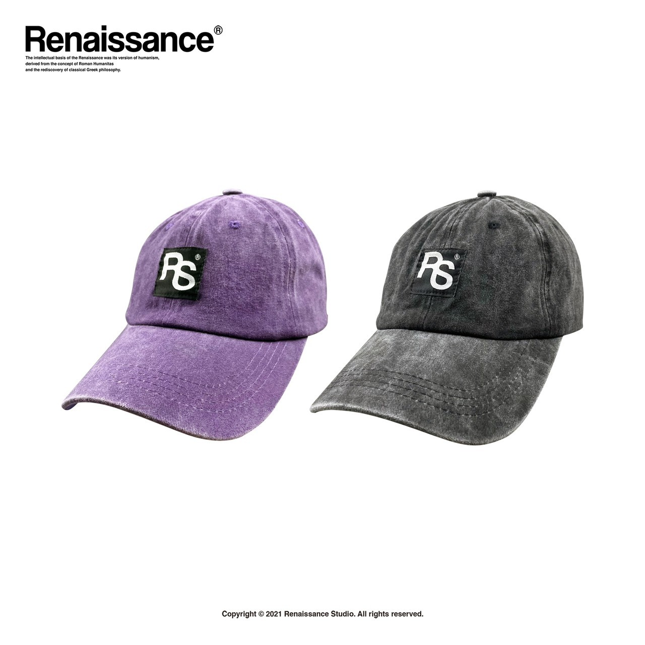 RENAISSANCE 新款 貼布字體Logo  水洗 做舊 老帽 洗舊