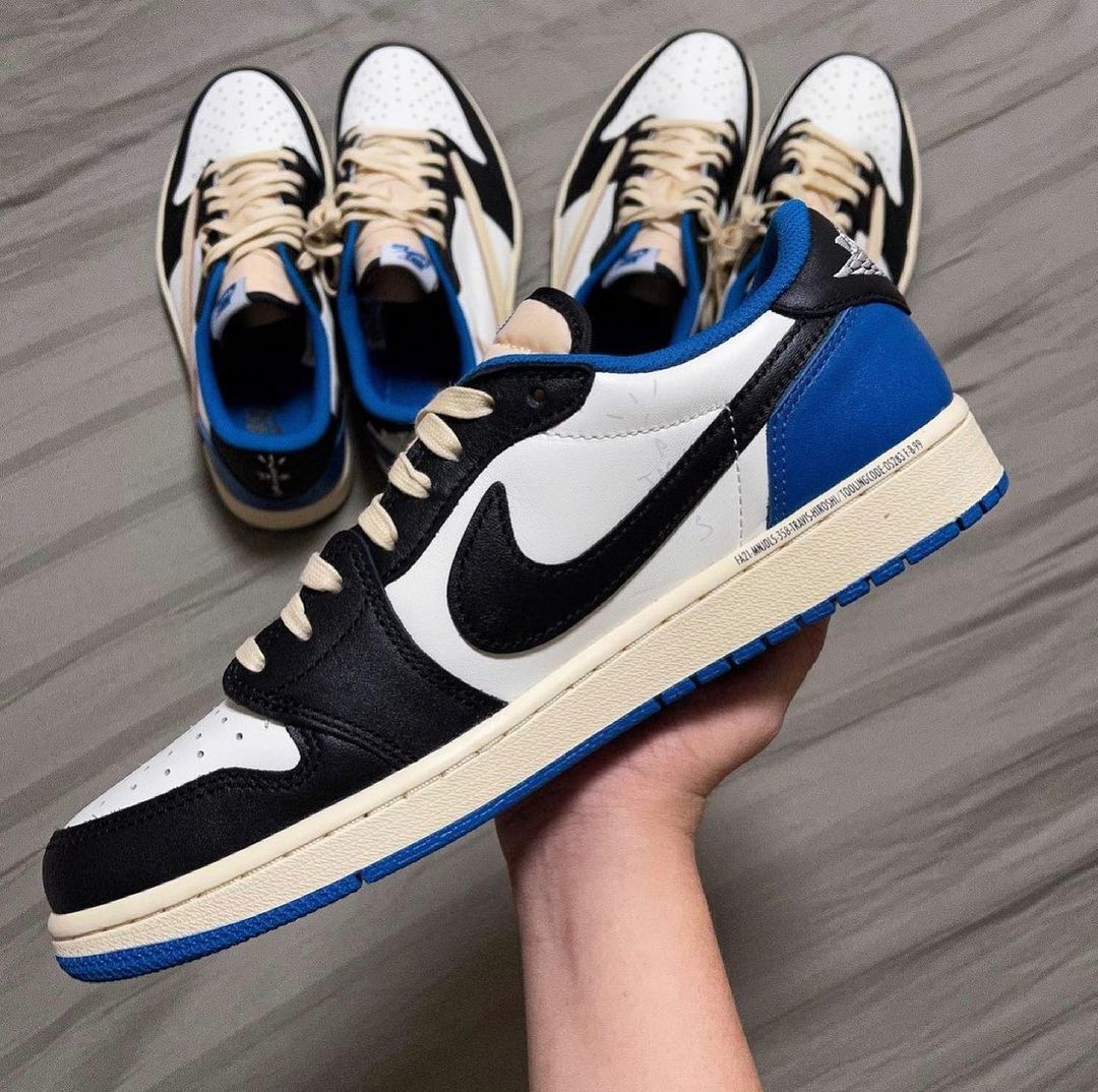 Travis Scott x Fragment Design x Air Jordan 1 閃電 藤原浩 三方聯名 年度鞋王 倒勾 低筒
