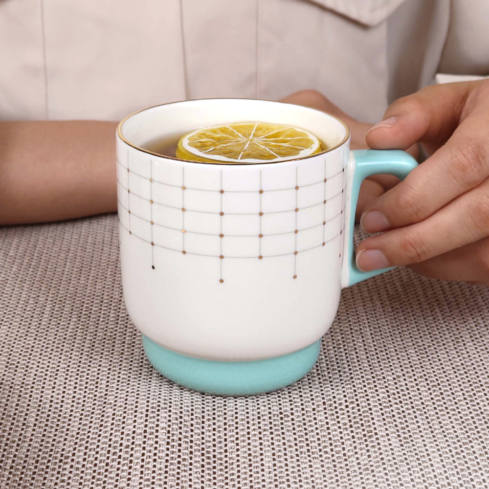 北歐輕奢典雅描金陶瓷馬克杯 350ML