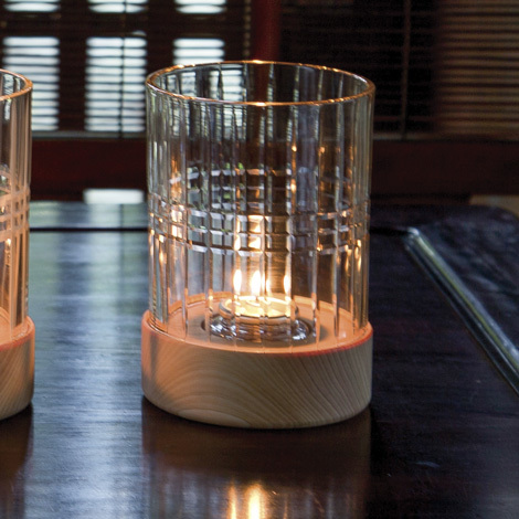 廣田硝子 義山百景 江戶切子 千本格子燭台