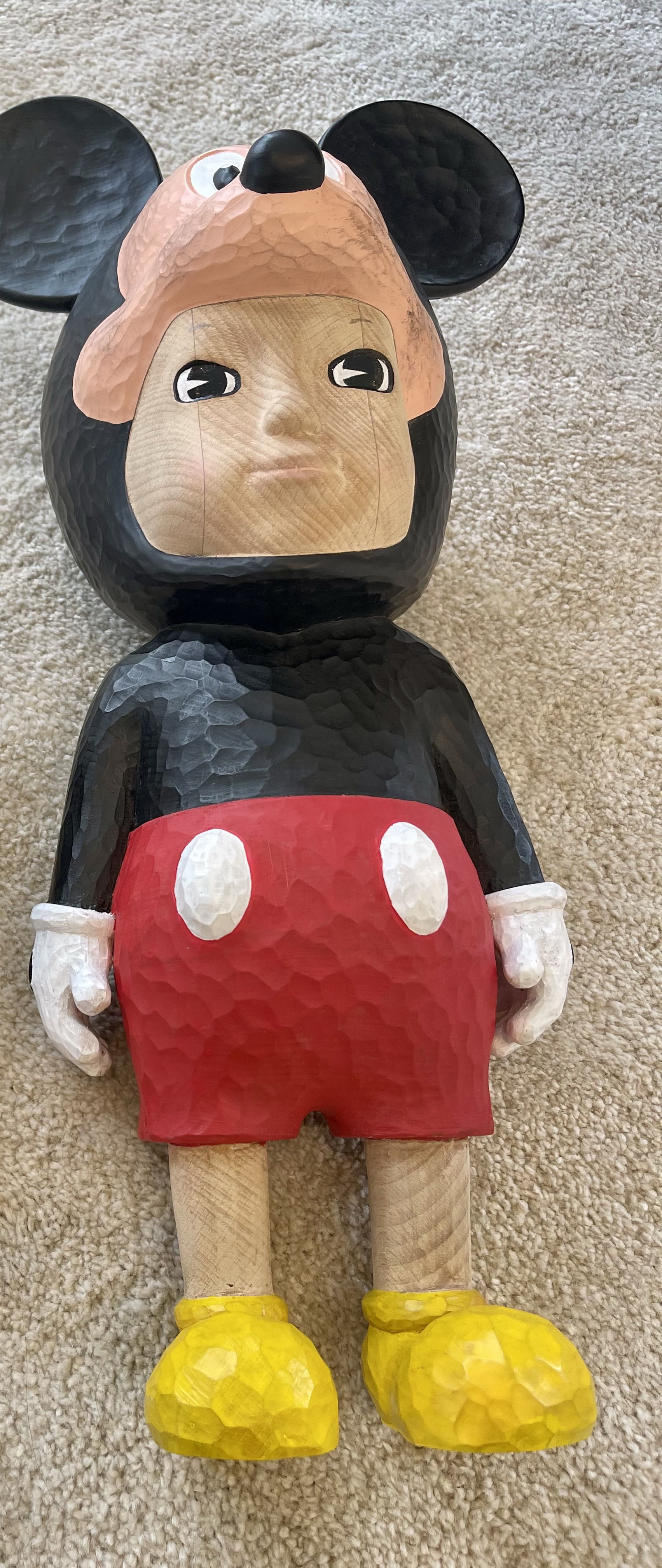 【車庫服飾】Satoru Koizumi "With" Wood Mickey Sculpture 小泉悟 米奇 木雕版