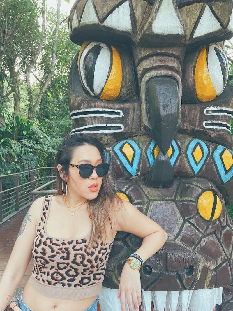 豹紋撞色針織背心