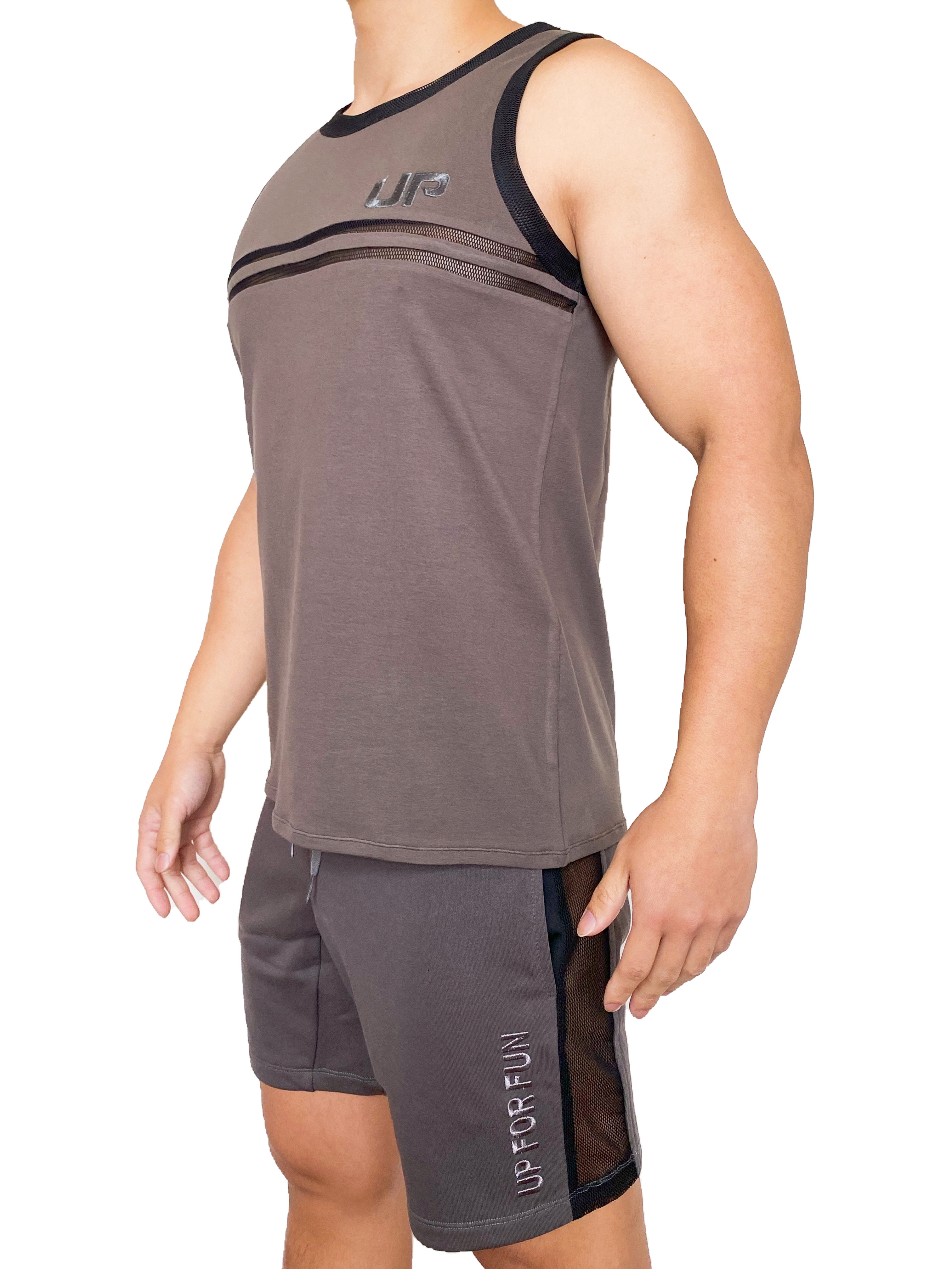 Army Tank Cut Out 透氣棉背心 炭灰色