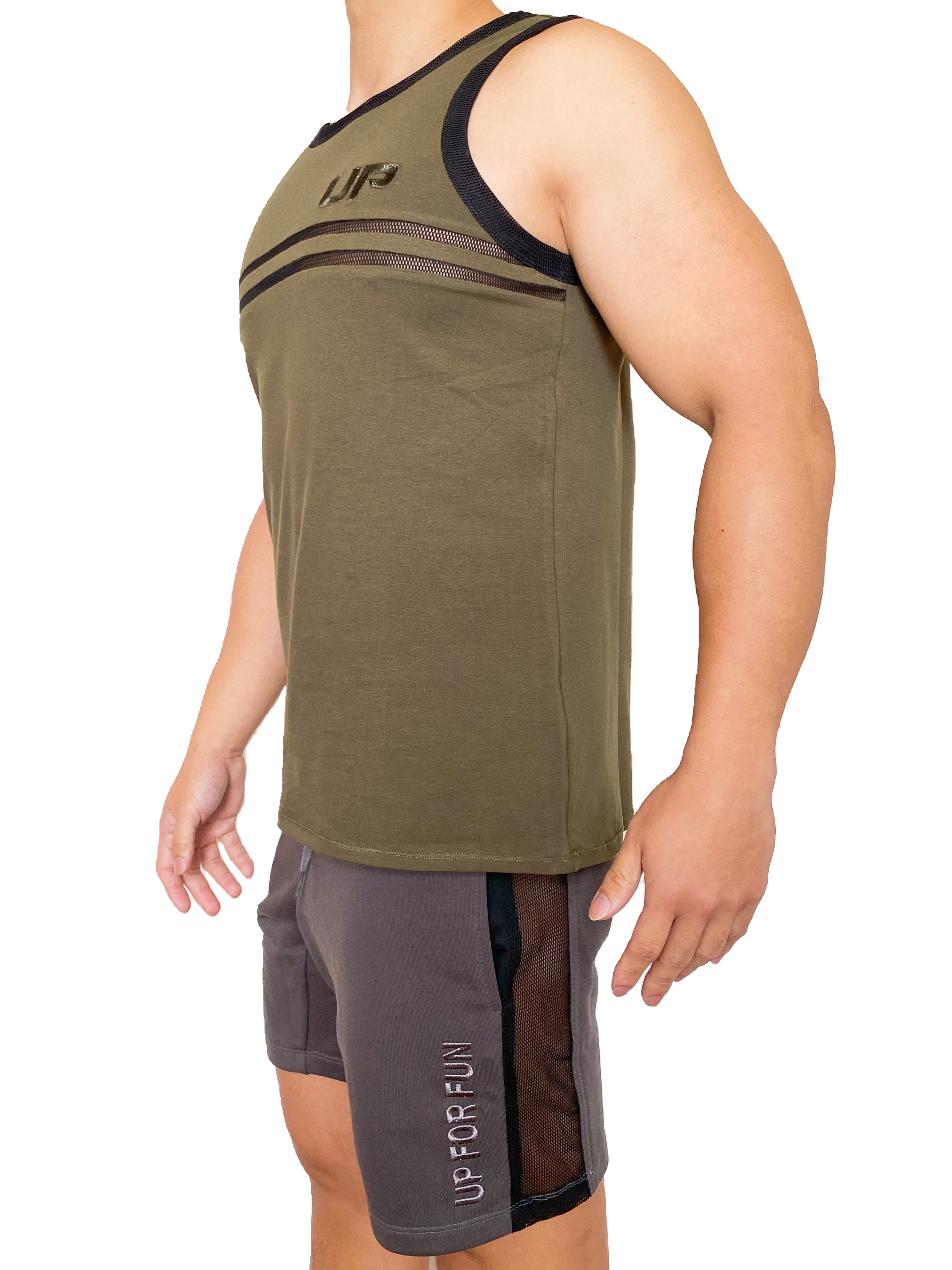 Army Tank Cut Out 透氣棉背心 軍墨綠