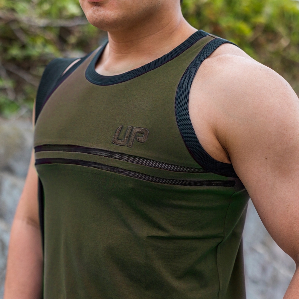 Army Tank Cut Out 透氣棉背心 軍墨綠