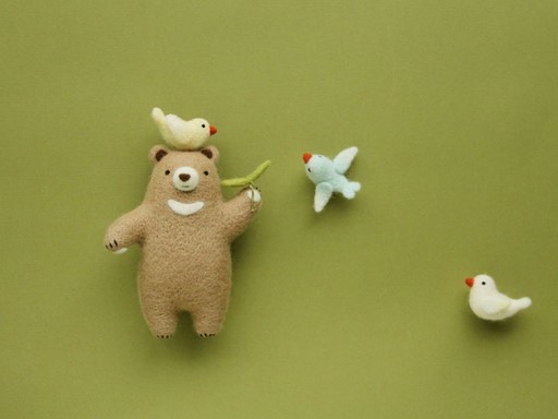 樂洋・好好玩羊毛氈材料包-Say Hello! V領熊巧克力