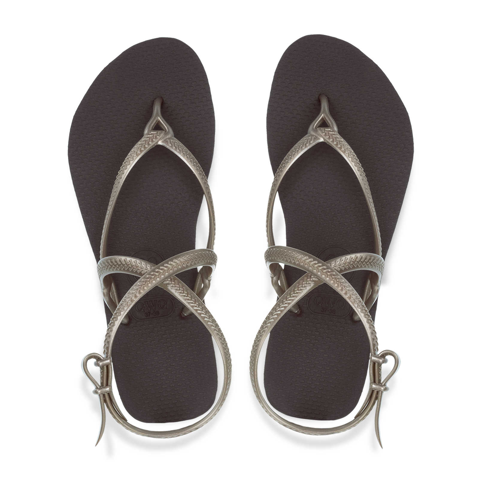 ROME羅馬涼鞋 女款Elegant雙色【焦糖棕】金鞋帶 腳型修長款