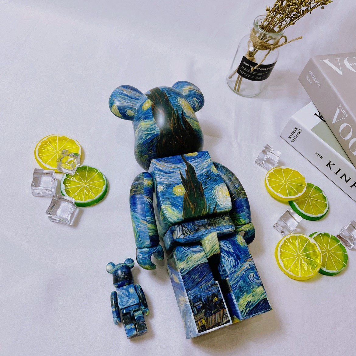 MoMA x BE@RBRICK " THE STARY NIGHT" 梵谷名畫 "星夜"限定款 100% & 400%