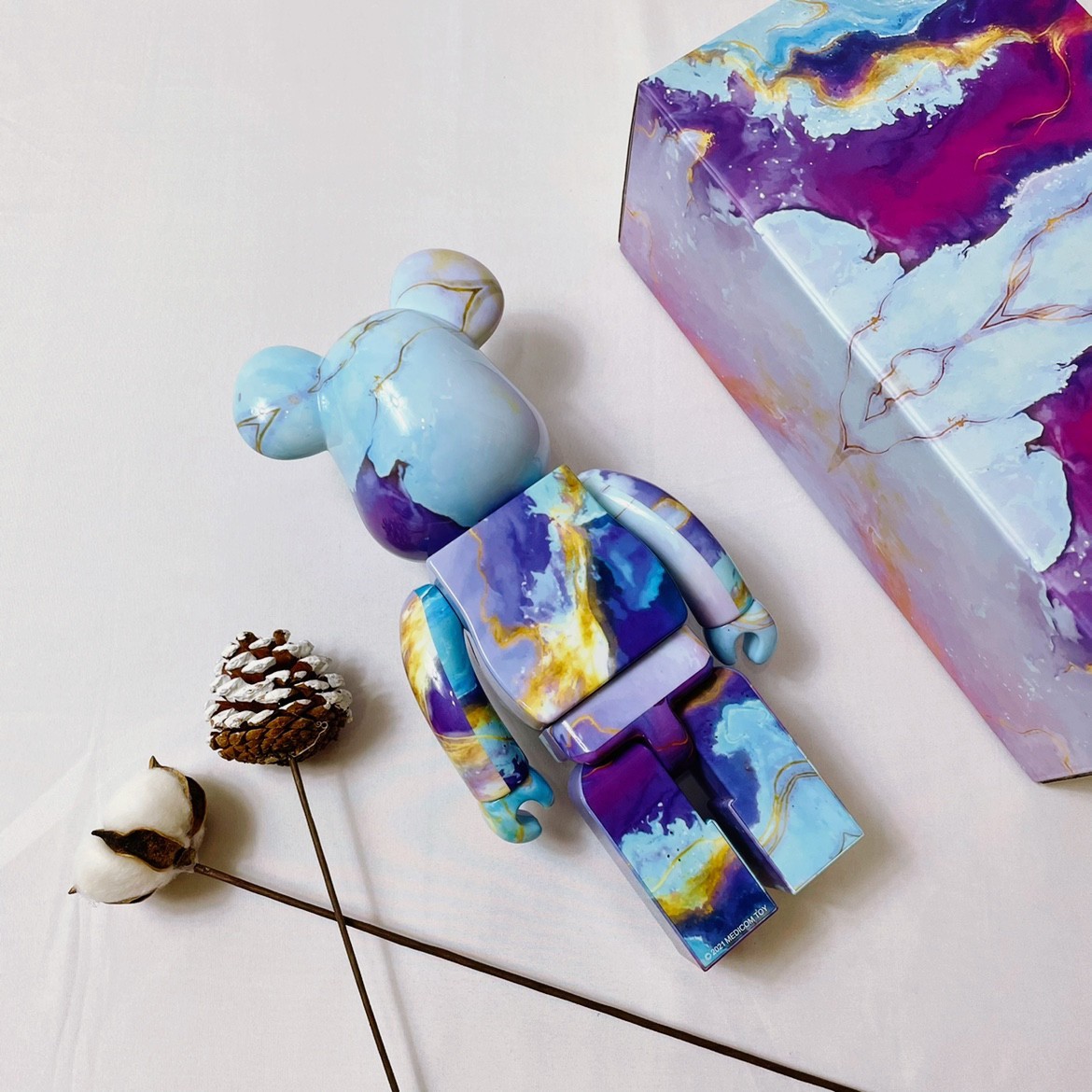 BE@RBRICK Pushead #5 Purple Pattern Mabble 大理石系列 炫彩 紫色 水轉印 400%