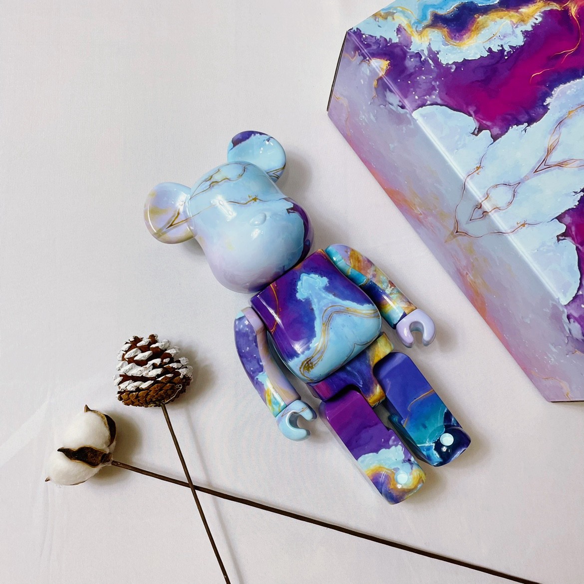 BE@RBRICK Pushead #5 Purple Pattern Mabble 大理石系列 炫彩 紫色 水轉印 400%