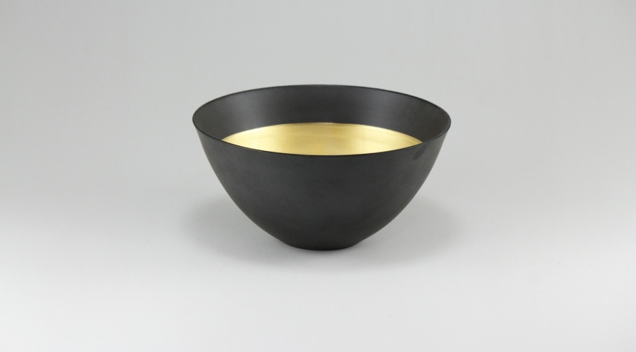 やま平窯 蛋殼碗 M (黑/金)