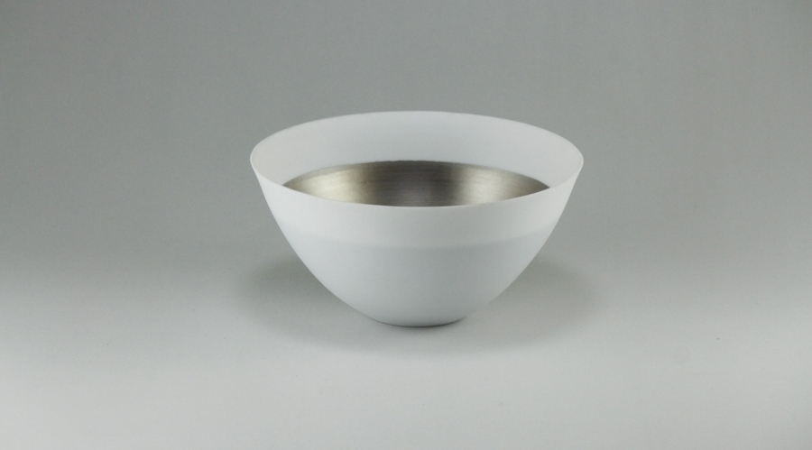 やま平窯 蛋殼碗 M (白/鉑金)
