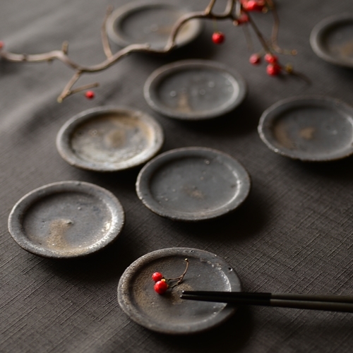 大原光一 黑釉圓盤 7 cm