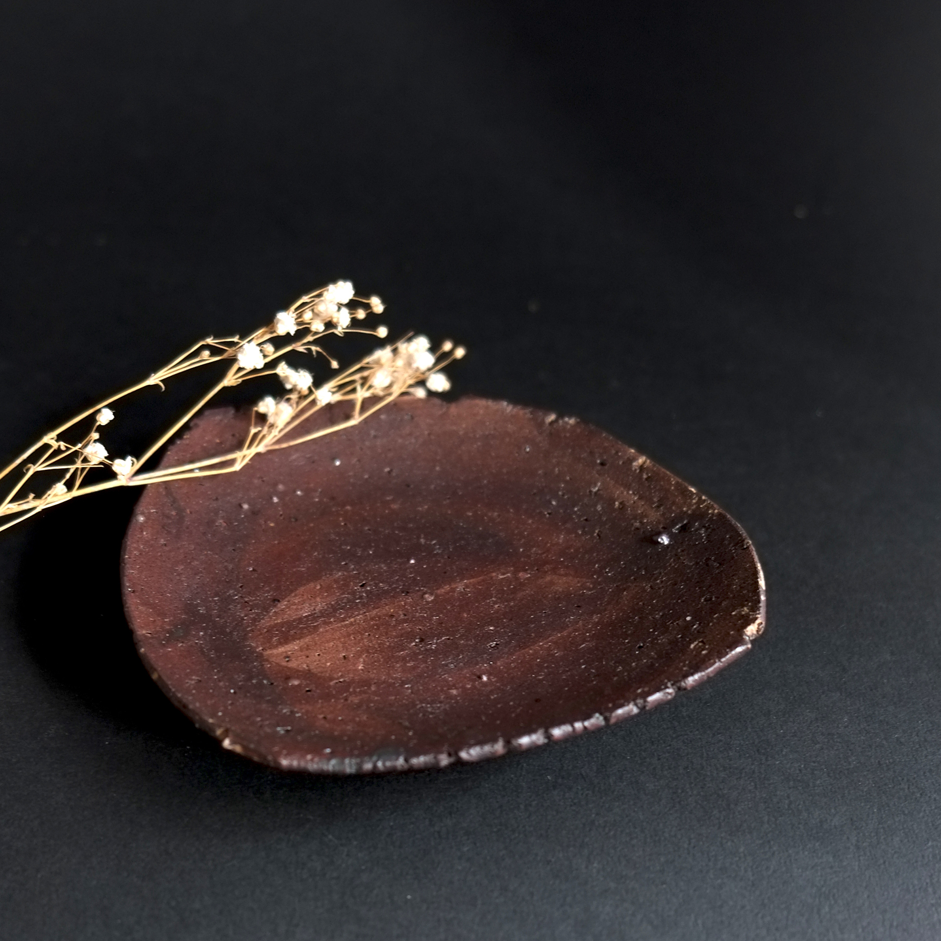 治器 荏苒 No.1 印度紅褐色淺碟(12CM)