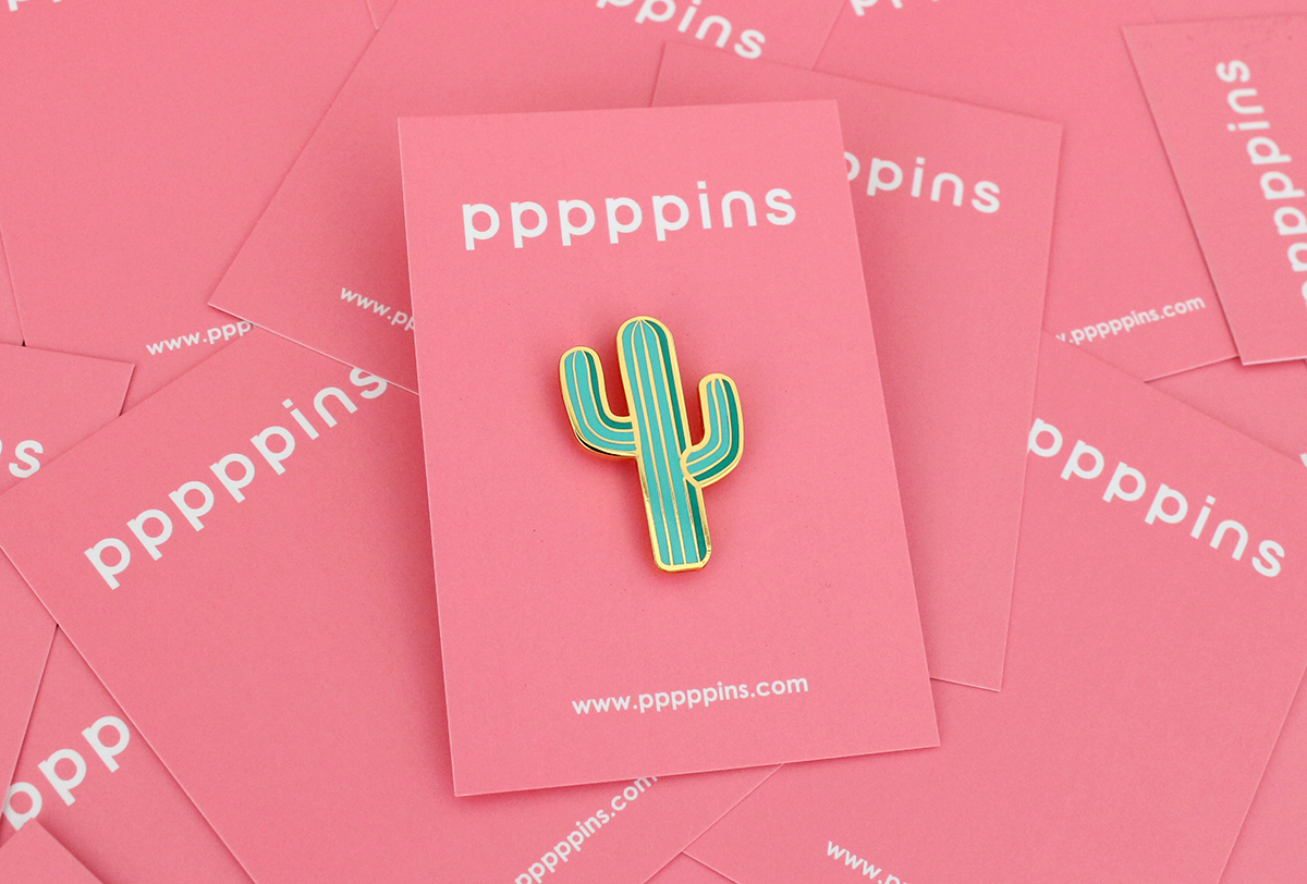 仙人掌 琺瑯別針 胸章｜pppppins