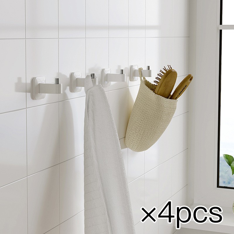 Locaupin Self Adhesive Hooks 4 Pack,Adhesive Door Hooks, Coat Hooks
