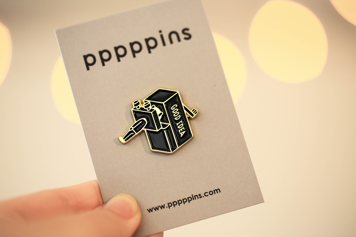 削鉛筆機(黑) 琺瑯別針 胸章｜pppppins