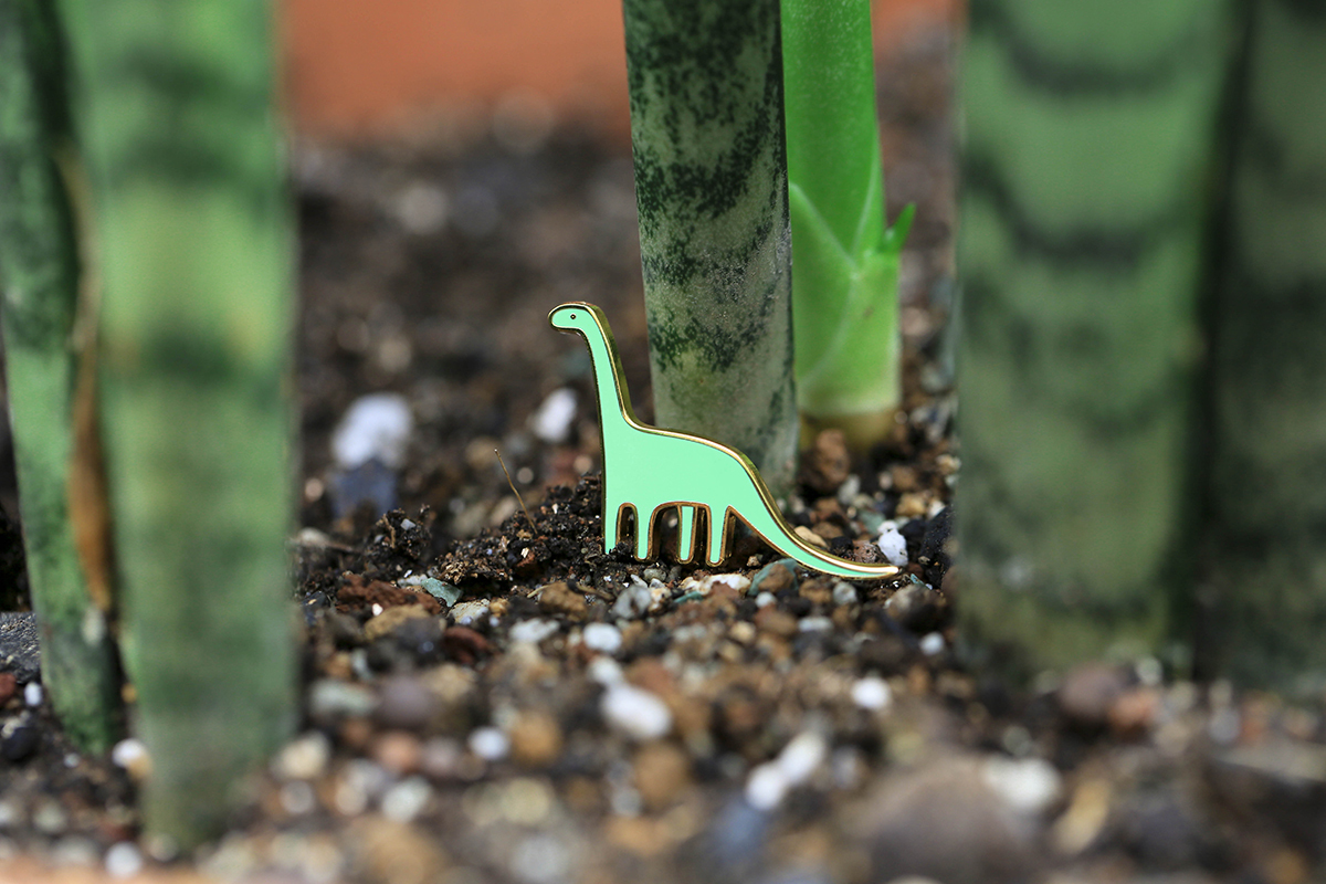 綠色恐龍 琺瑯別針 胸章｜pppppins