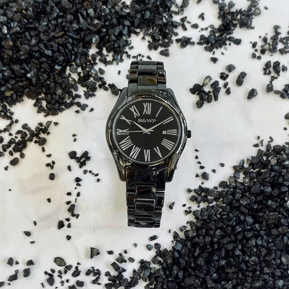 【B&WP】 Black Roman Number Quartz Watch BWP5103-3L  36mm Modern Watch