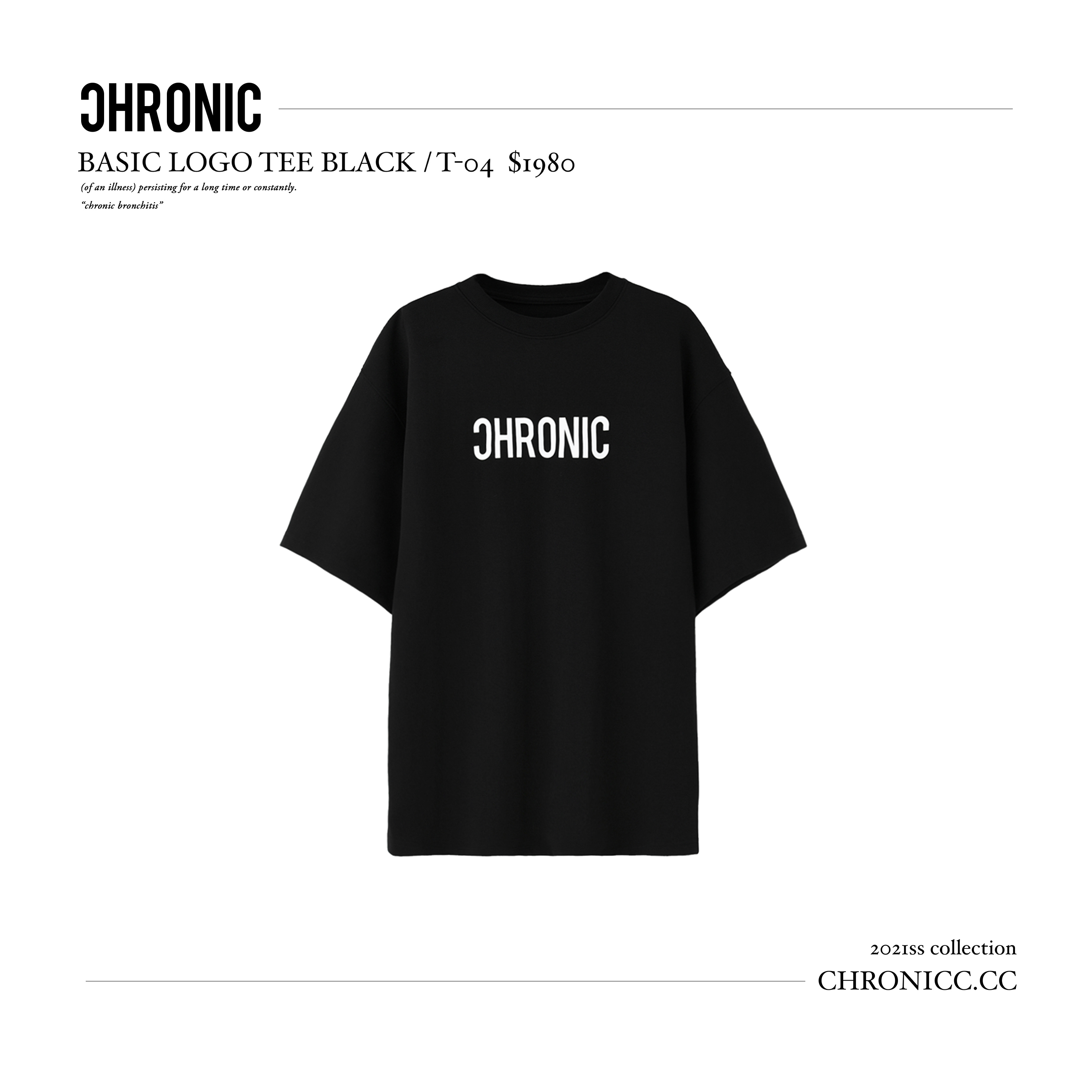BASIC LOGO TEE BLACK / T-04