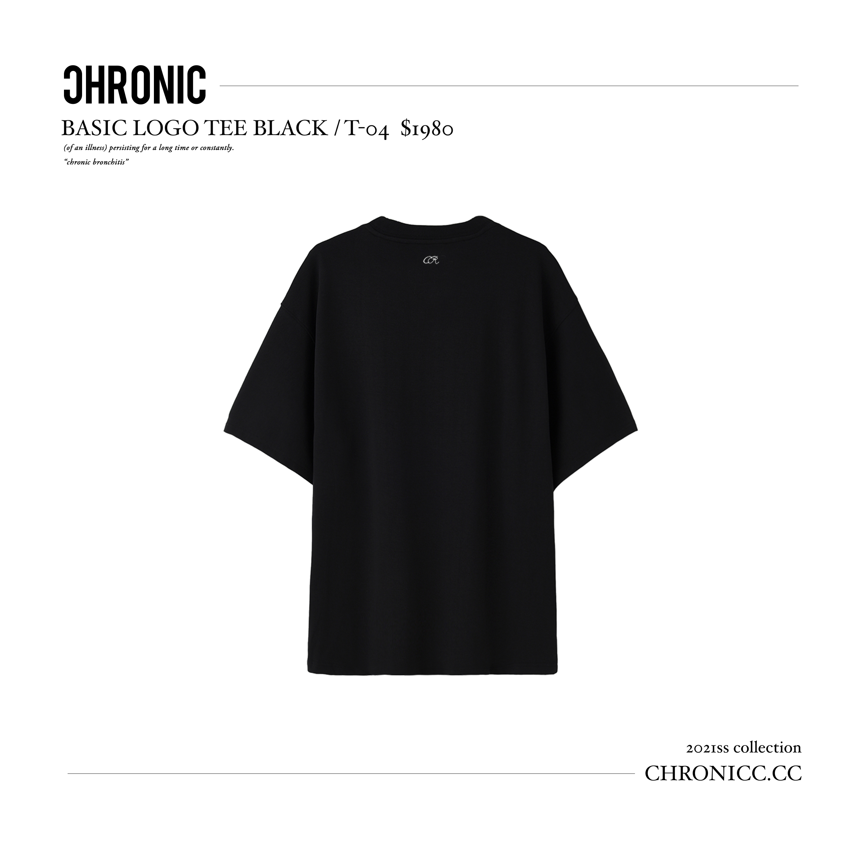 BASIC LOGO TEE BLACK / T-04