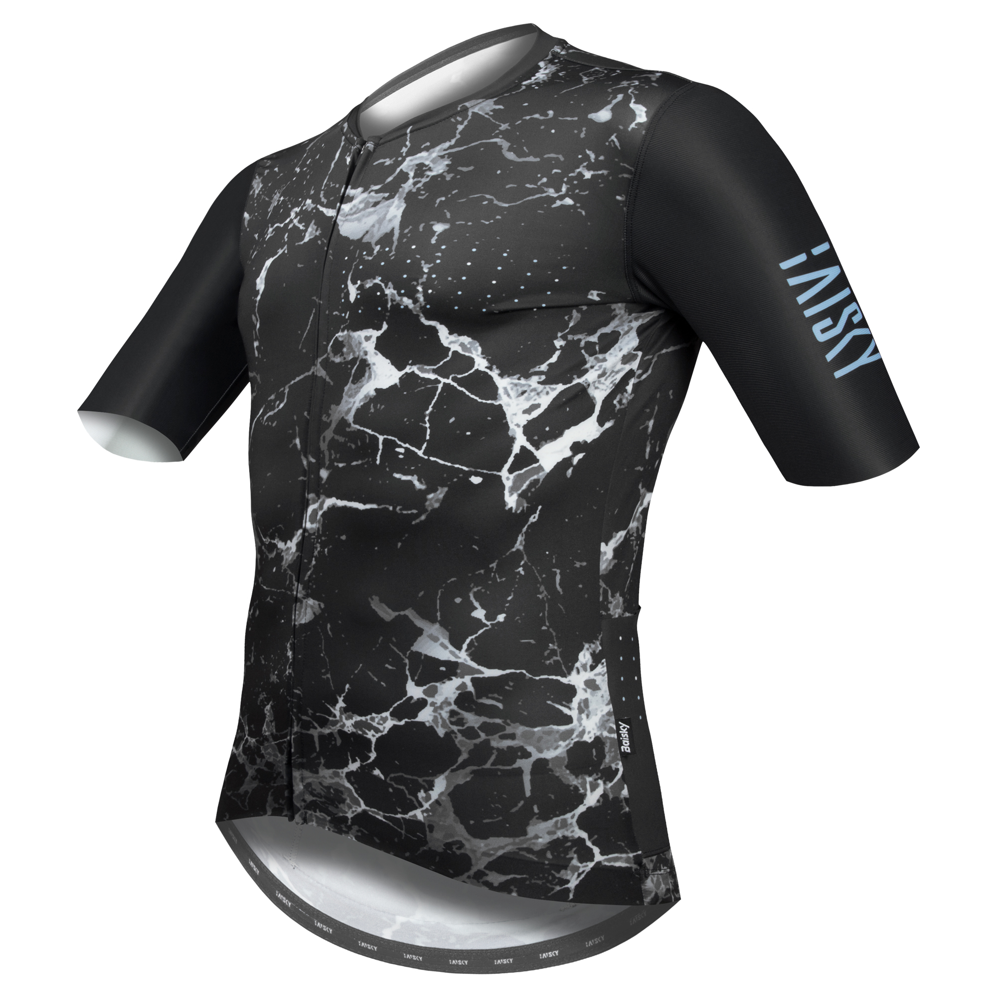 男款空力短車衣 大理石 黑