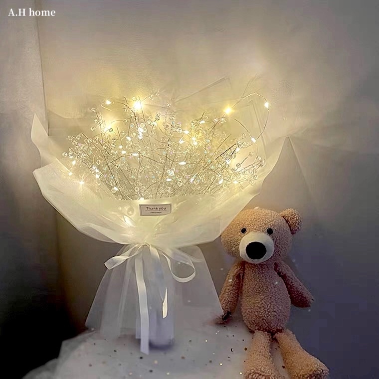 【ＡＨ801】ins手工玻璃珠滿天星花束