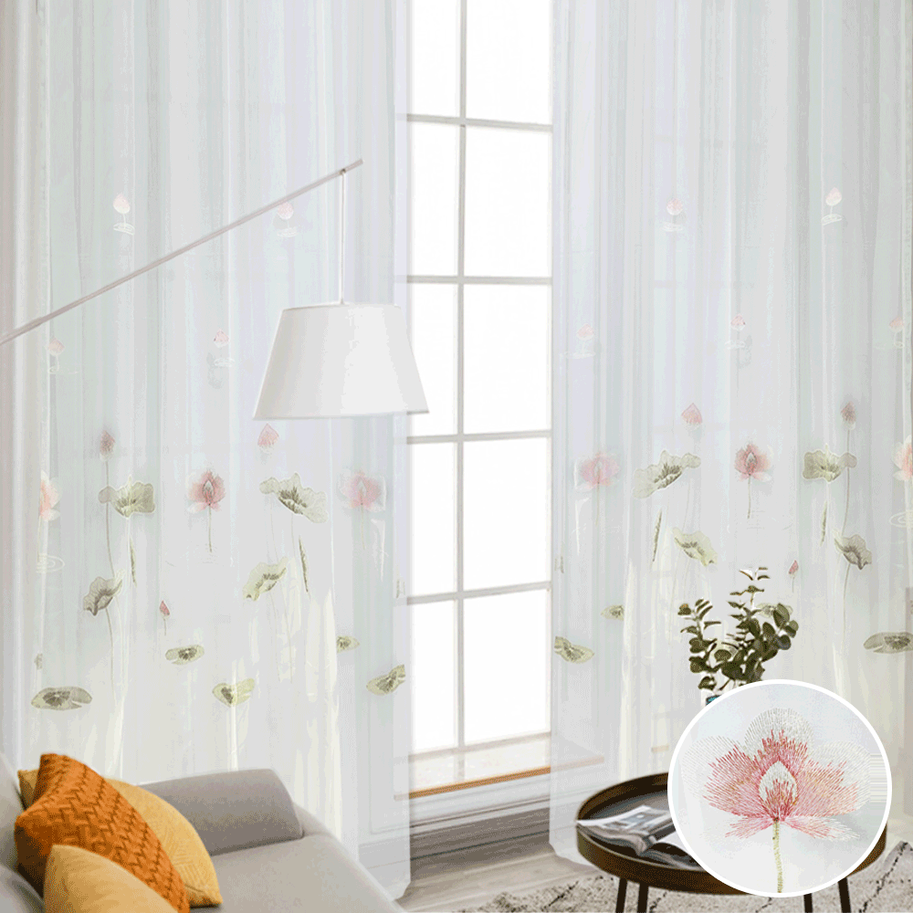 媚水荷花 • 透光窗紗