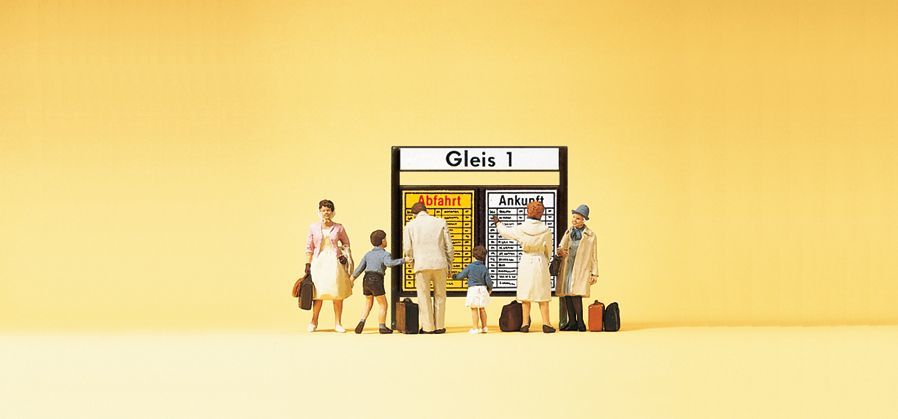 Preiser 79145 N規 德國製 查看時刻表的旅客