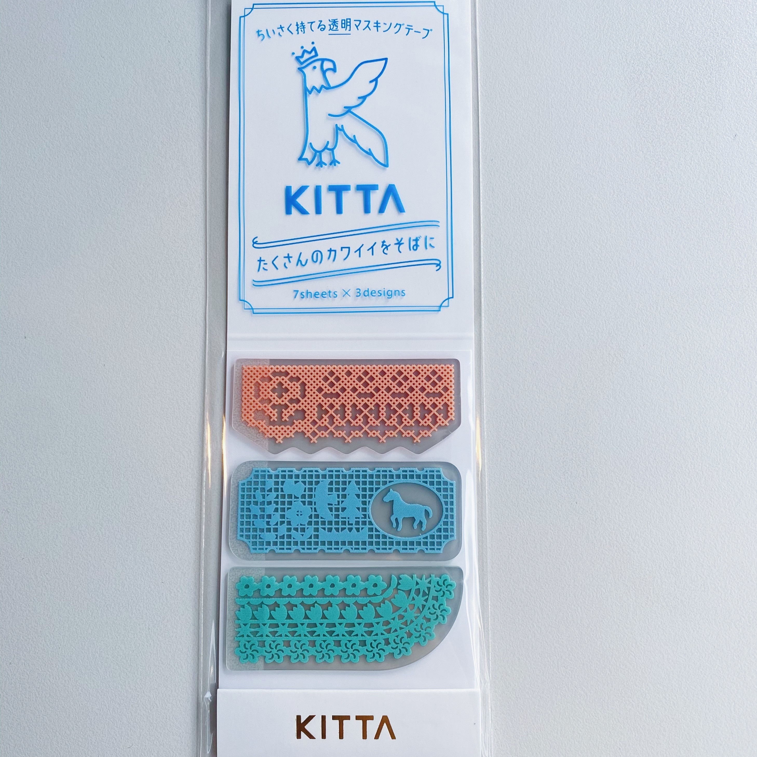 日本 KITTA 隨身攜帶和紙膠帶 Clear透明/ 蕾絲鉤花/ KITT008