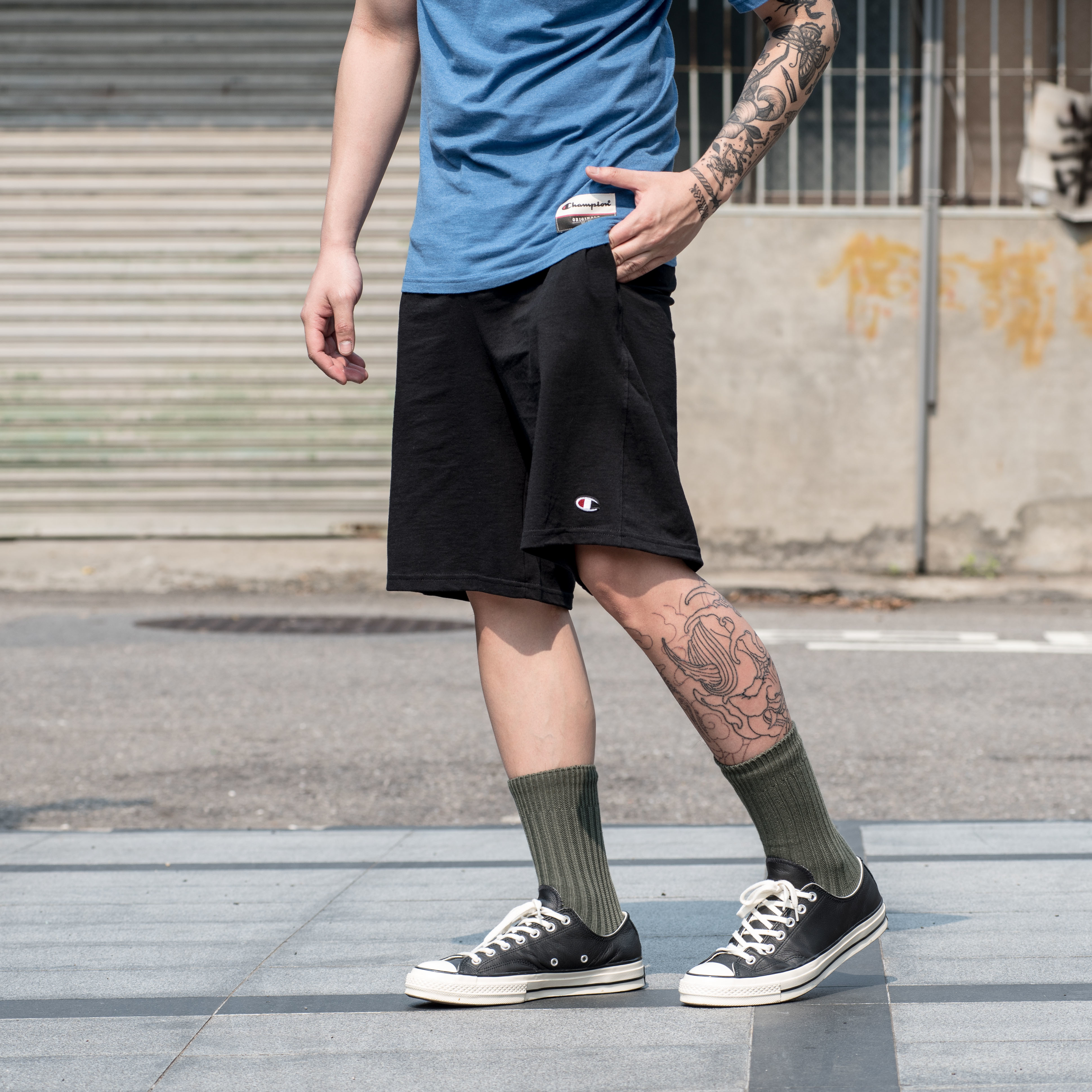 Champion 8180 冠軍 小logo 高磅數 棉短褲