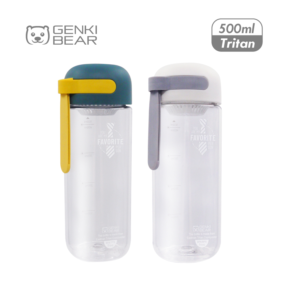【GENKI BEAR】領帶 Tritan 隨身水瓶 500ml 共兩色