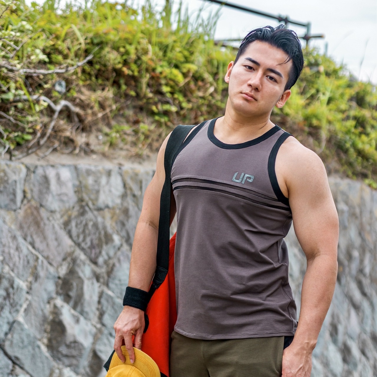 Army Tank Cut Out 透氣棉背心 炭灰色