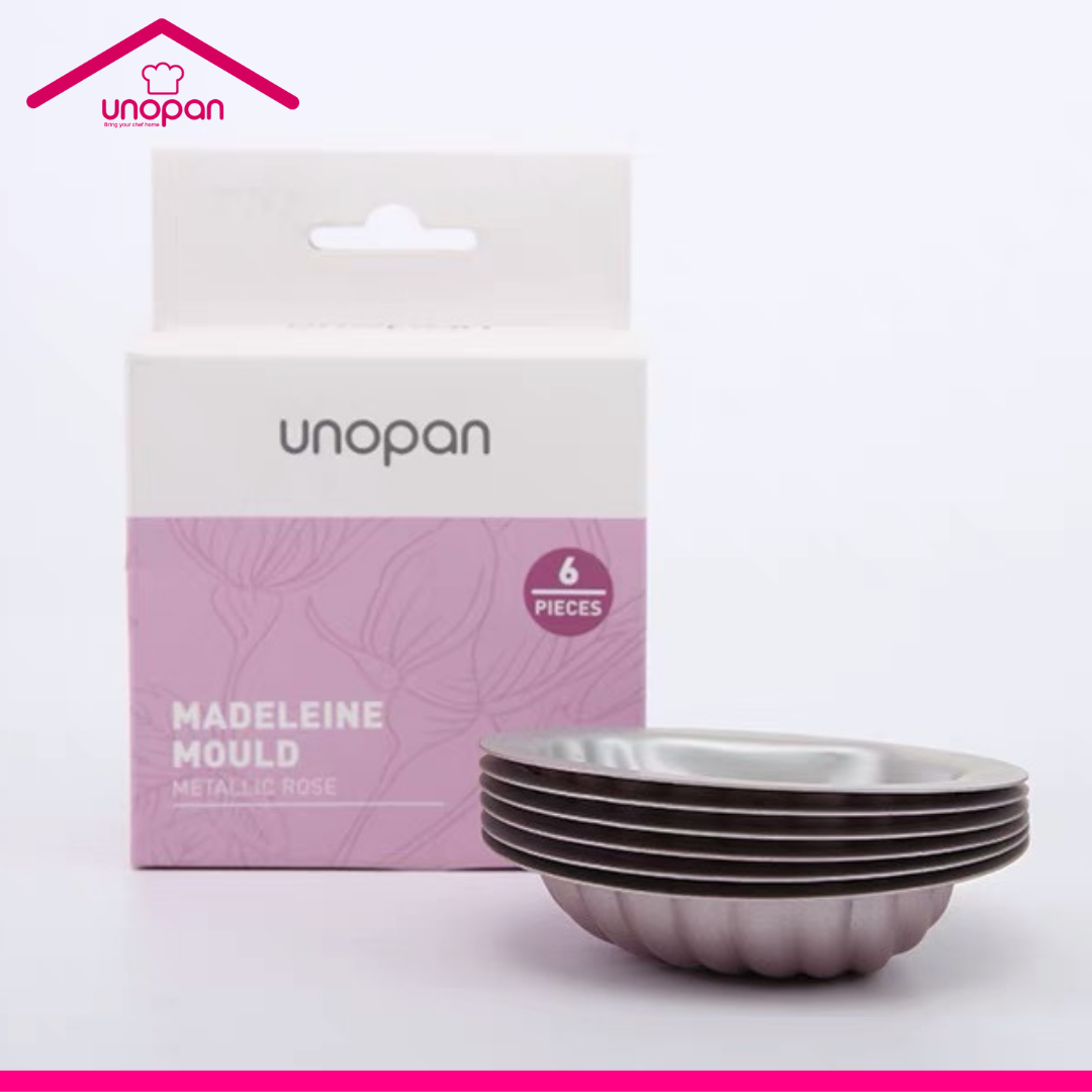 【Unopan Small madeleine cake mould (metallic rose) 6 pcs Anodized 】Shell-shaped UN20066B UN20067