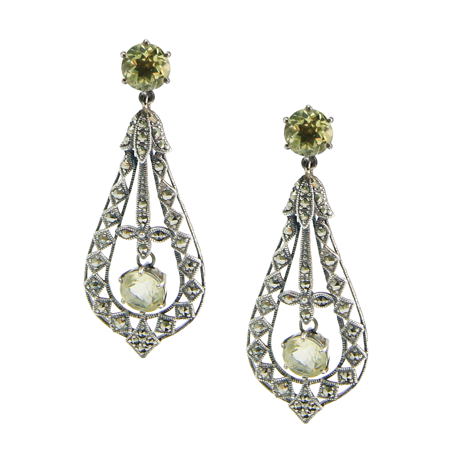 檸檬晶宮廷耳環