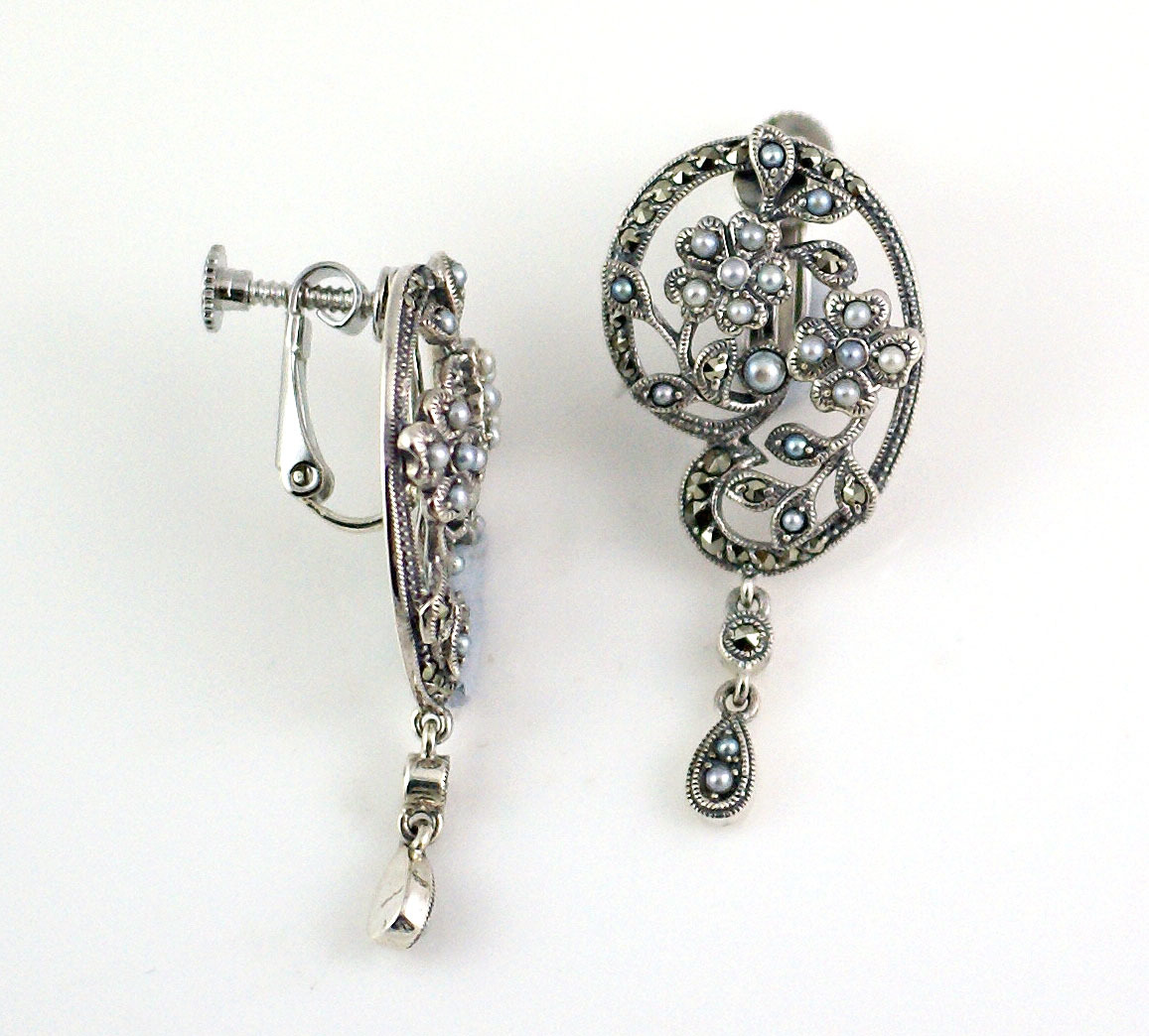 小米珠花園耳環（夾式）